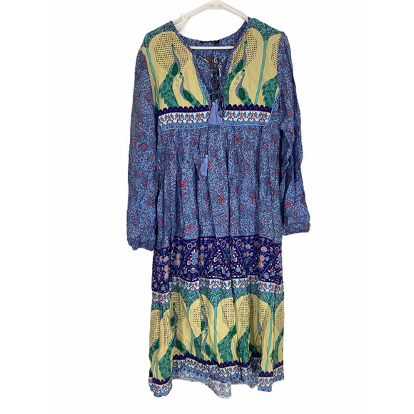 R. YJ Posha Floral Boho Tassel Tie Dress XS - Picture 2 of 10